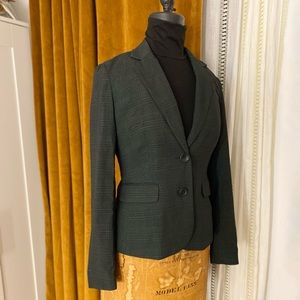 Banana Republic Dark Green Checkered Blazer